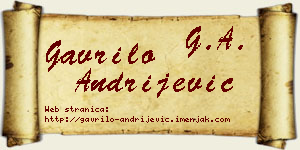 Gavrilo Andrijević vizit kartica